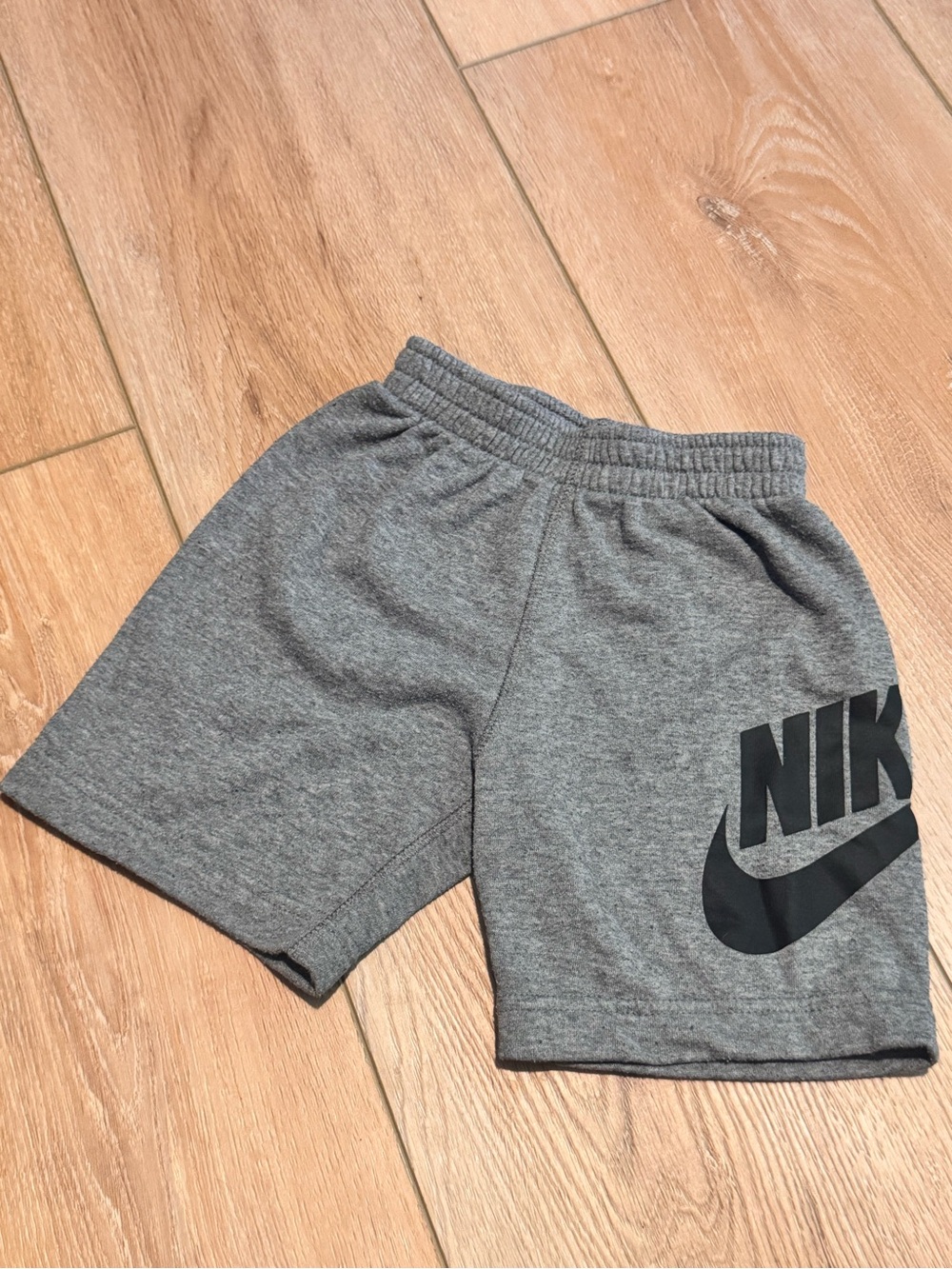 Nike Gray Kids Shorts with Black Swoosh Logo